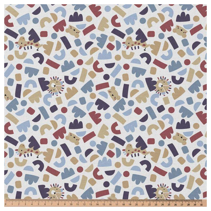 Printed Cotton PTIWI White / Paprika